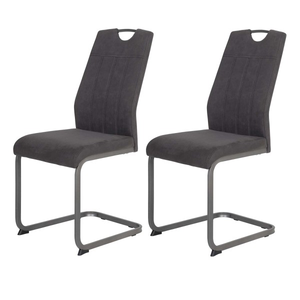 2er Set Schwingstuhl Christina II - Vintage Anthrazit